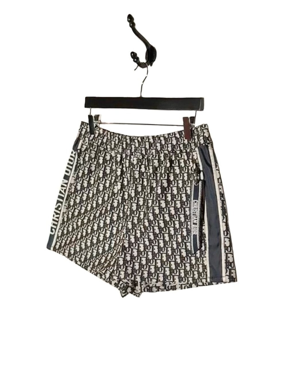 Dior Blue Oblique Jacquard Taffeta Technical Mini Shorts - Picture 2 of 10